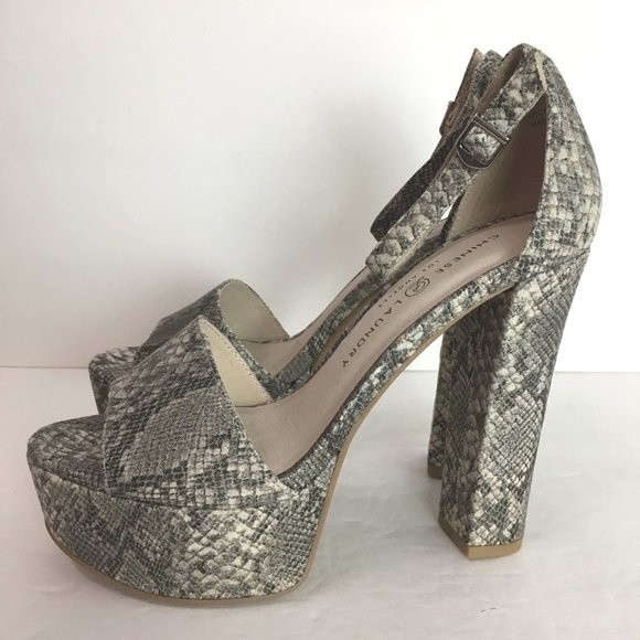 Chinese Laundry Women's Snakeskin Avenue 2 Platform Sandal Block Heels 8.5 NEW - Picture 6 of 16